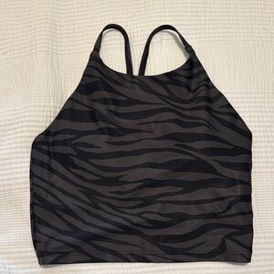 Black Zebra Print Women's Active Tank